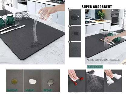 Super absorbent Nonslip dish drain mat /dish drying  mat