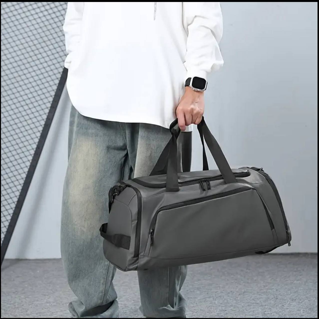 Waterproof Duffel Bag with Shoe Compartment & Backpack Straps