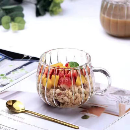 Stripped Pumpkin shape borosilicate cups