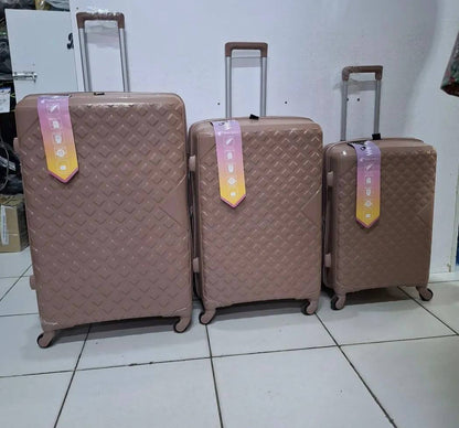 3in1 rubber Grey travel suitcase luggage bag 25kgs ,15kgs 10kgs pack suitcase set