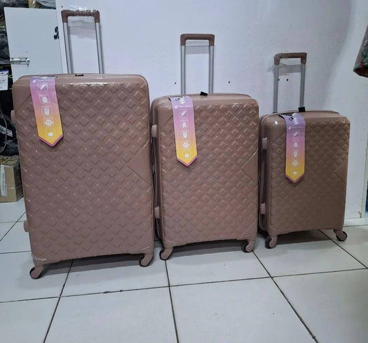 3in1 rubber Grey travel suitcase luggage bag 25kgs ,15kgs 10kgs pack suitcase set