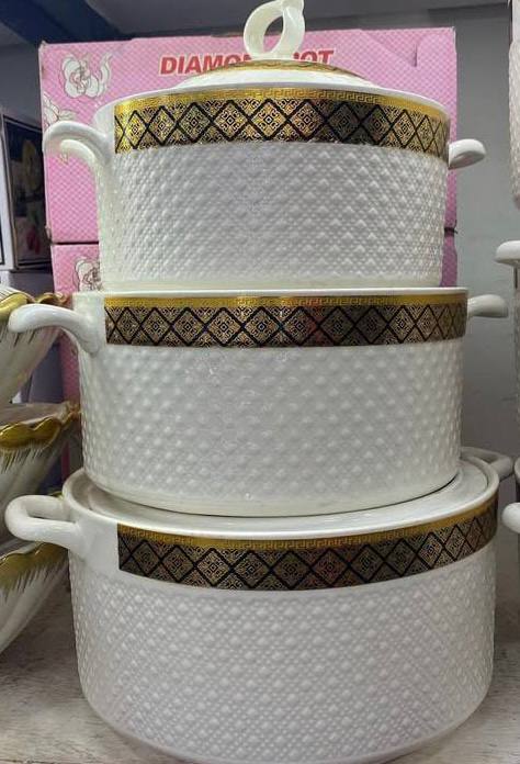 3pcs ceramic serving bowls set
