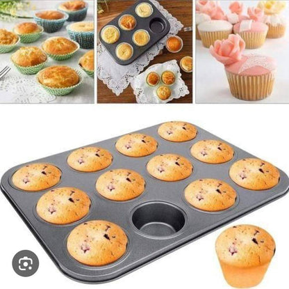 Nonstick 12 hole cupcake baking tin