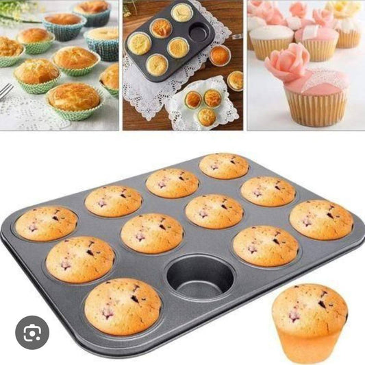 Nonstick 12 hole cupcake baking tin