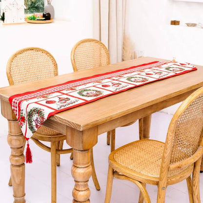 Christmas Knitted Fabric Tablecloth  Runner