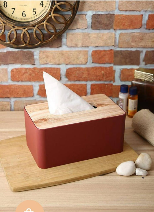Bamboo lid Napkin Tissue  Holder/ Tissue  Case /Tissue Box for  Home Decoration
