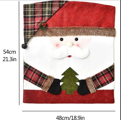 Christmas chair cover for dining room  Dinner chair back covers for Christmas decorations