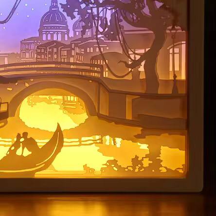 creative 3d paper carving light ornaments LEd table lamp