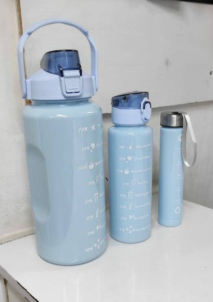 3 in 1 motivatonal water bottle set