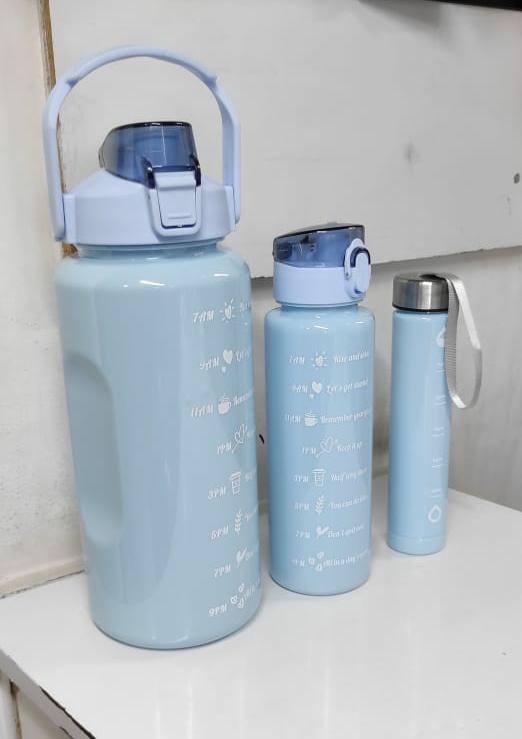 3 in 1 motivatonal water bottle set