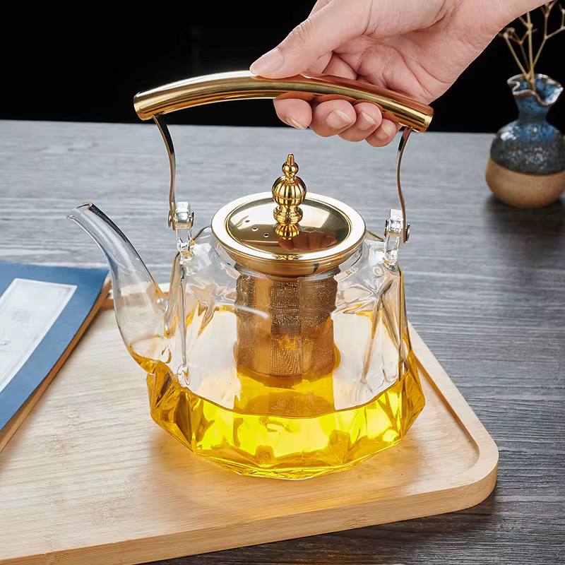 Heat resistant Glass Teapot with Strainer infuser