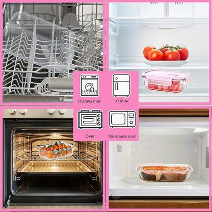 Borosilicate Glass Food Storage Containers with Lids