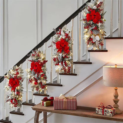 CHRISTMAS STAIRCASE WREATH DECORATIONS