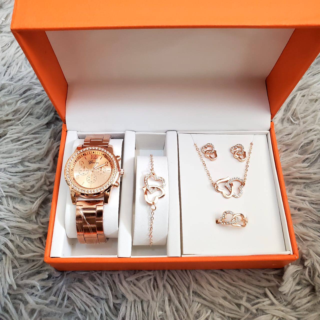 LADIES 5 PC GIFT SET
(Geneva -love Heart)