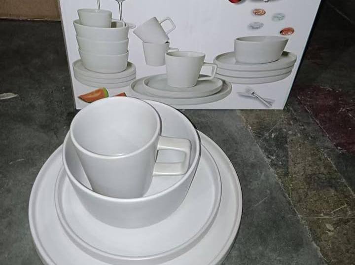 16pcs White  plain dinner set