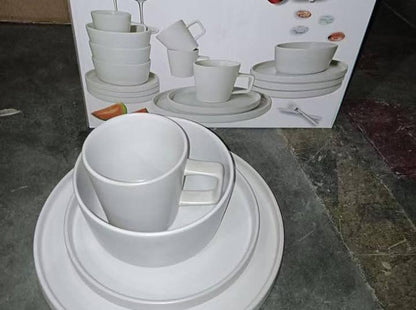 16pcs White  plain dinner set