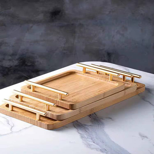 3in1 serving tray with gold Handled