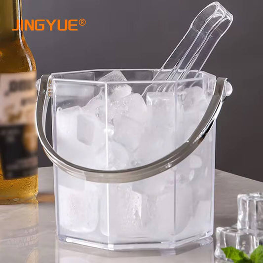 Portable ice cube bucket with handle