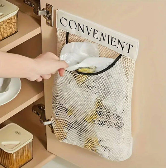 Mesh Hanging Storage Bags/Kitchen Garbage Bag Storage