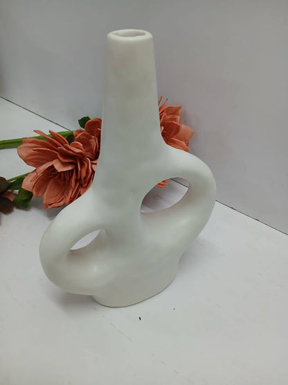 Nordic hollow out abstract doughnut vase