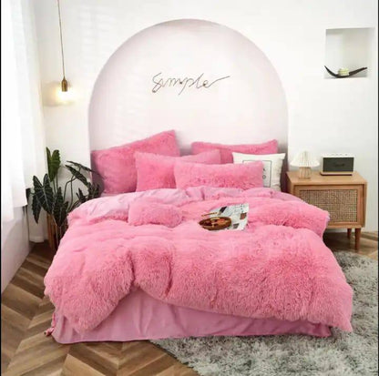6pc Luxury Designs Velvet plush Fluffy Duvet set