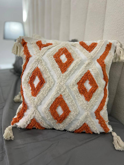 Fancy TUFTED/BOHO throw pillow covers with tassels