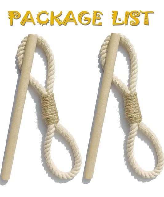 Curtain Tiebacks Rustic Holdbacks for Drapes, Farmhouse Tie Backs for Curtains, Cotton Jute Rope with Wood Club, Natural Boho Decor Shabby Chic Drapery Holder, Pack-2