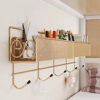 New design Mesh Bathroom rack with self adhesive stickers and hooks