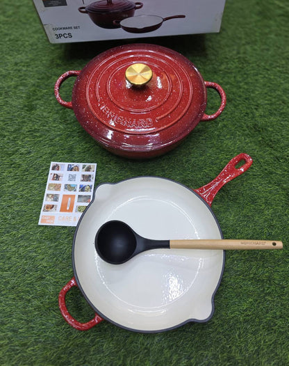 Marble Print
3 pcs Set Enamel Cast iron cooking pots