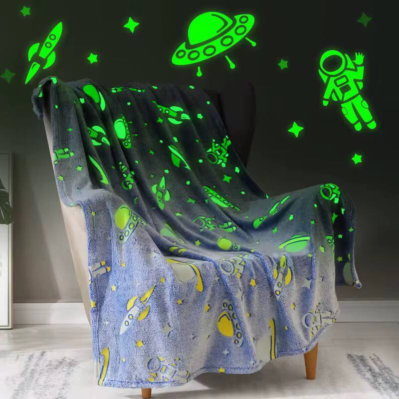 Magic glow in the dark fleece blanket