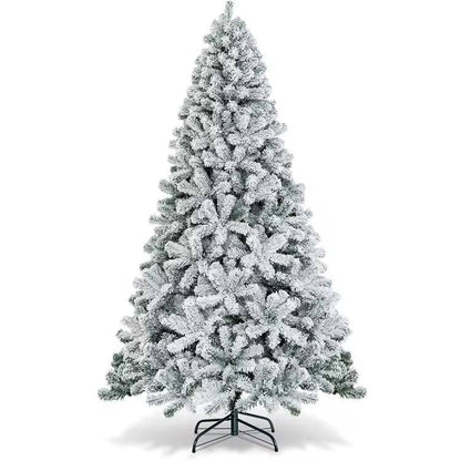Snow flocked Christmas trees