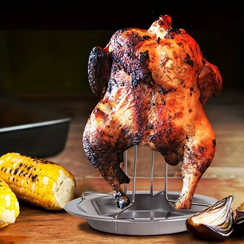 stainless steel rotisserie chicken roaster grill stand