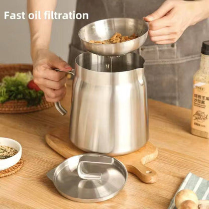 Stainless steel oil strainer pot with frying basket filter