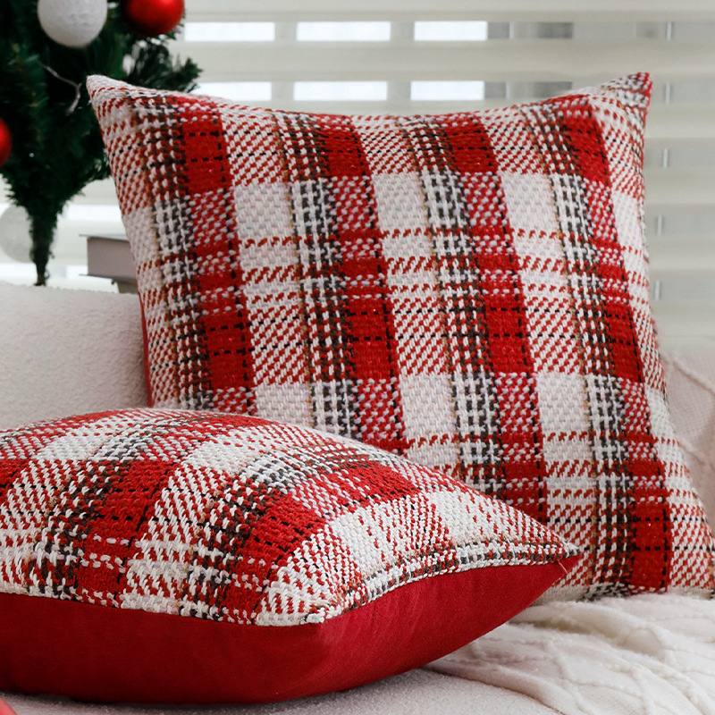 New Christmas Pillowcase Modern Simple Red Festive Cushion Cover Cross-border Living Room Sofa Cushion Cover