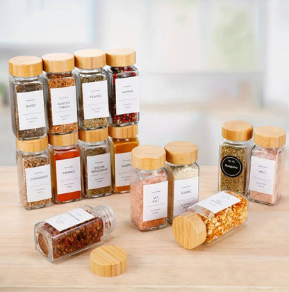 Spice Containers with Bamboo lid