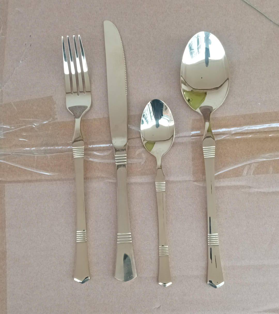 Berger 24 Piece Silverware Flatware Cutlery Set with Square Stand