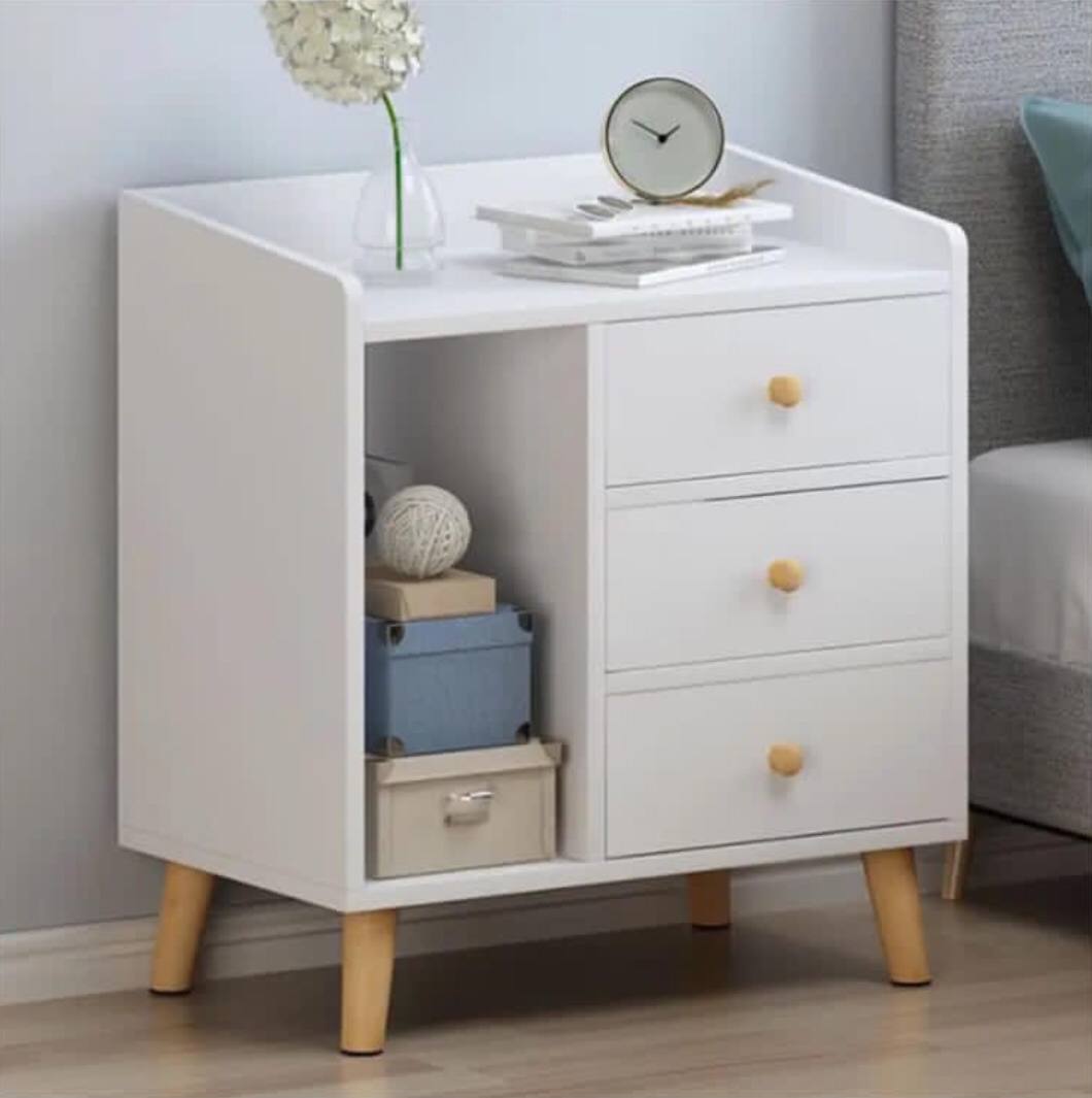 Bedside table with 3 drawers