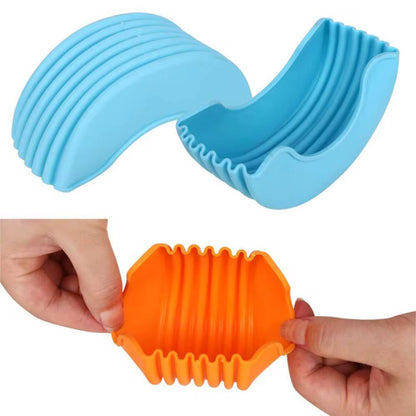 Silicone Burger Holder Reusable Sandwiches Holder Box Beef Press Patty Mold Hamburger Bun Shell Kitchen Tool Donuts Holder