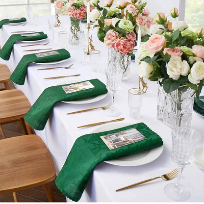 Themed dinning napkins 
Red
Green 
White