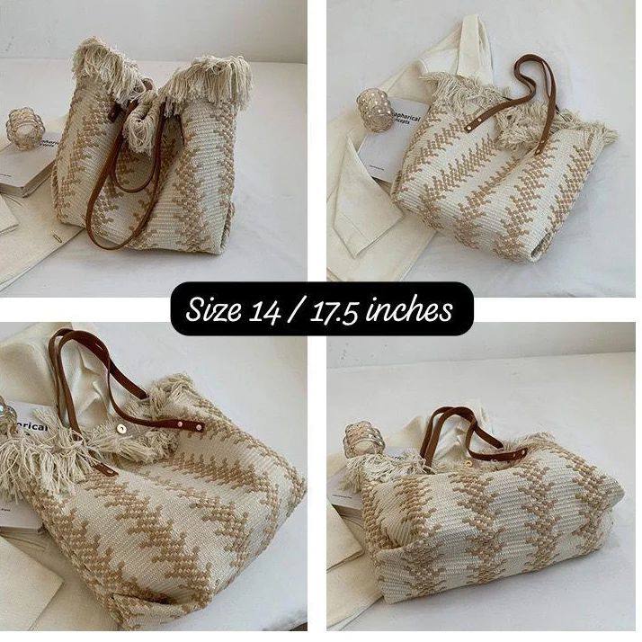 Summer tassel tote bags
