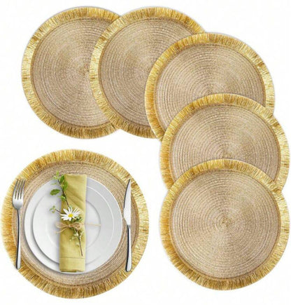 High Quality Round Shimmery Gold Placemats
