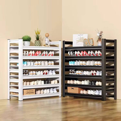 Space saving 5 layer full metallic shoe rack
