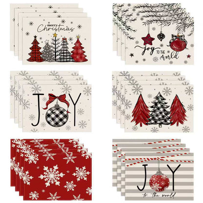 1pc Christmas Placemats For Dining Table Table Mats Kitchen Dining Decoration