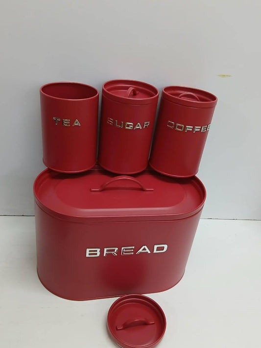 Unique and elegant bread storage bin with 3pcs canisters