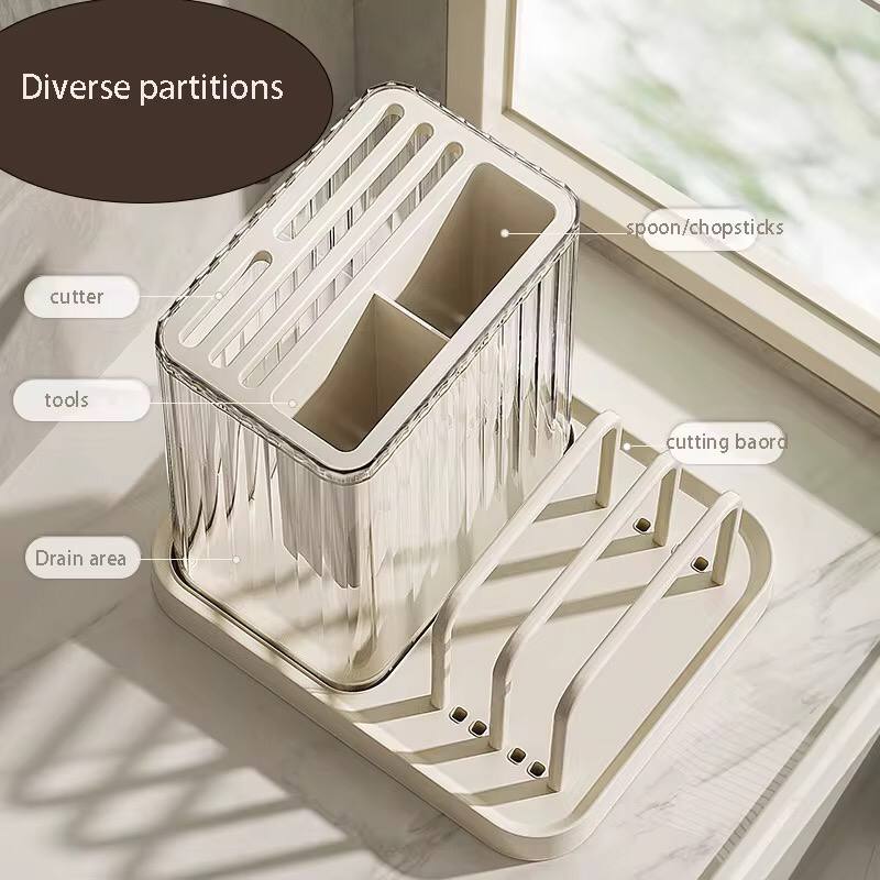 Multifunctional cutlery organizer with chopping board holder and knife organizer