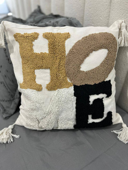 Fancy TUFTED/BOHO throw pillow covers with tassels