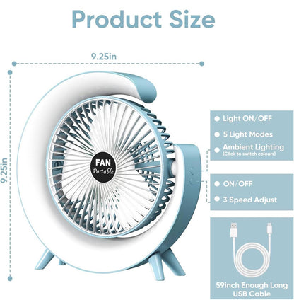 Portable rechargeable desktop Fan