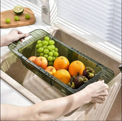 Multifunctional acrylic over the sink colander/drain basket
