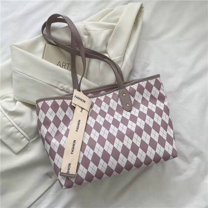 Diamond lattice Bag/ Shoulder Tote Bag