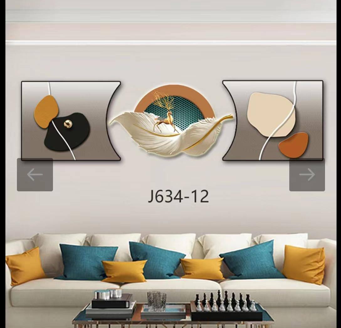 3pc 3in1 30x125cm Decor wall clock elegant wall hanging